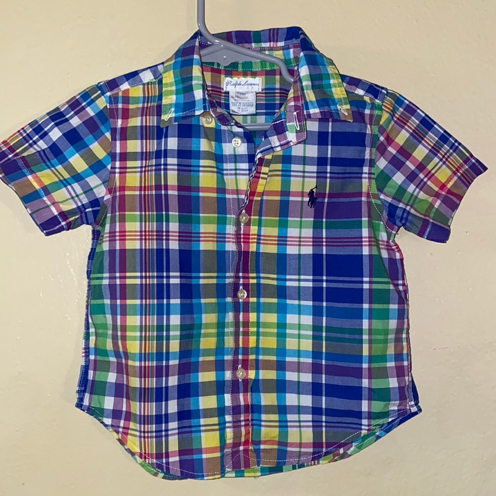 Toddler boys plaid button down shirt